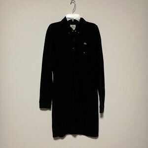 Lacoste Black Polo Shirt Dress, Size 36, Long Sleeve